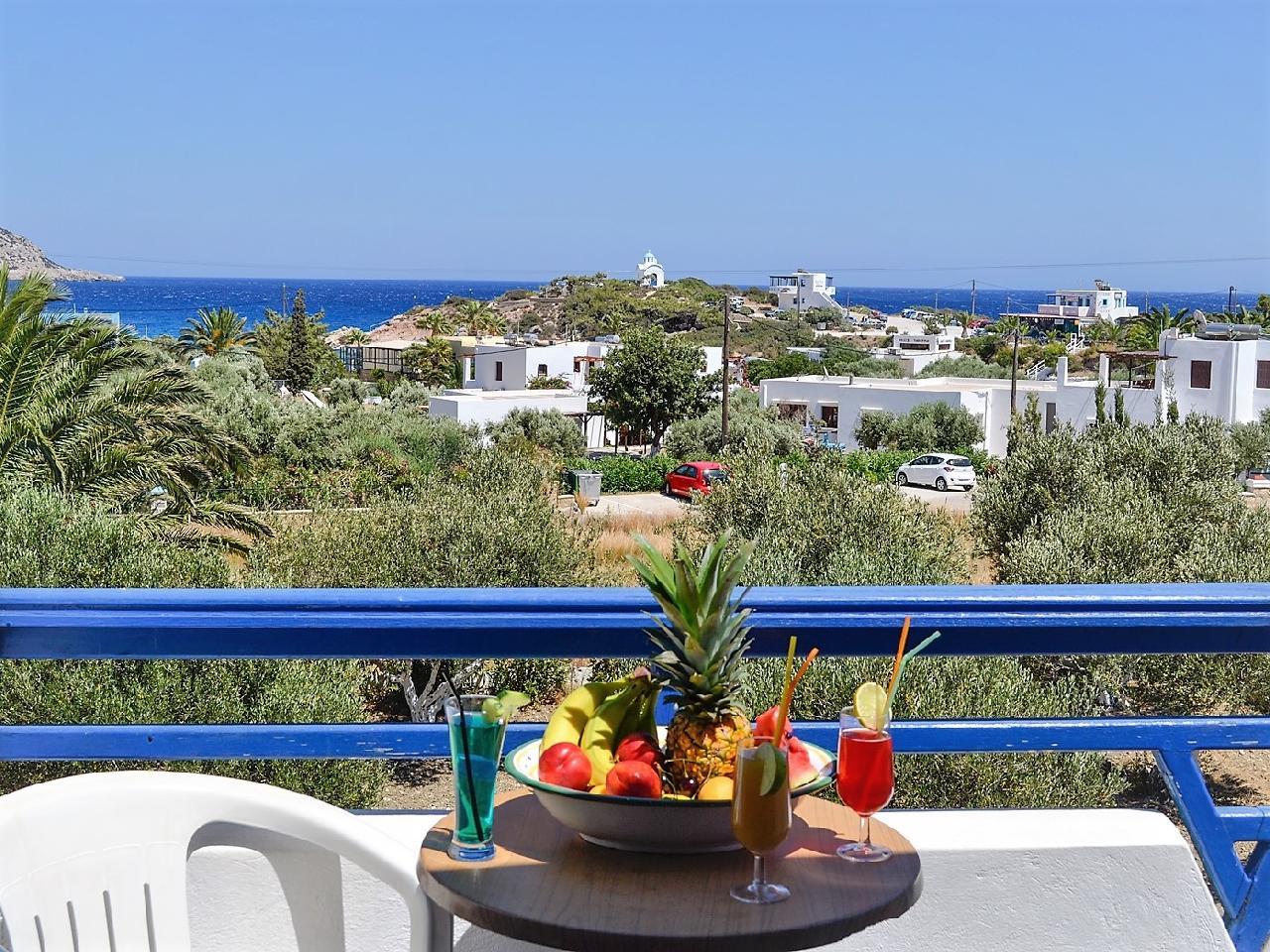 Görögország, Karpathos, Amoopi, Blue Sea Hotel, erkély
