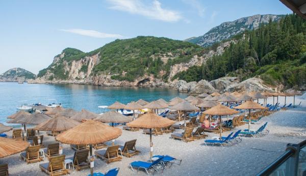 Görögország, Korfu, Liapades, Blue Princess Beach Hotel & Suites, tengerpart